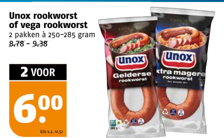 Unox   rookworst folder aanbieding bij  Poiesz - details