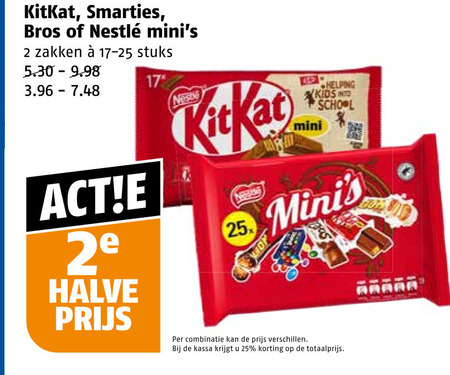 Smarties   mini chocoladerepen folder aanbieding bij  Poiesz - details