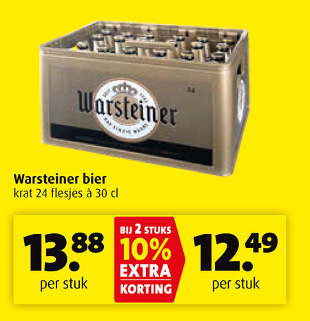 Warsteiner   krat bier folder aanbieding bij  Boni - details