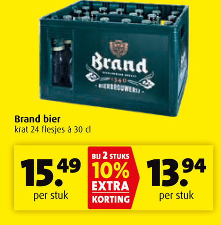 Brand   krat bier folder aanbieding bij  Boni - details