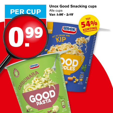 Unox   noodles folder aanbieding bij  Hoogvliet - details