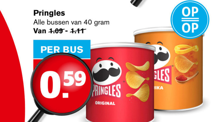 Pringles   chips folder aanbieding bij  Hoogvliet - details