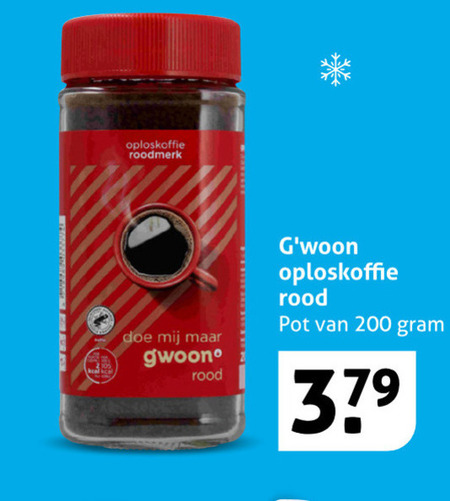 Gwoon   oploskoffie folder aanbieding bij  Hoogvliet - details