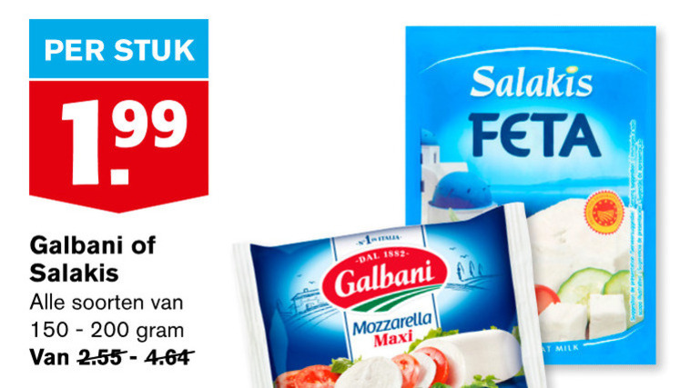 Galbani   feta, mozzarella folder aanbieding bij  Hoogvliet - details