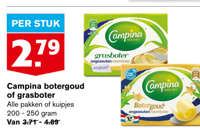 Campina   roomboter folder aanbieding bij  Hoogvliet - details