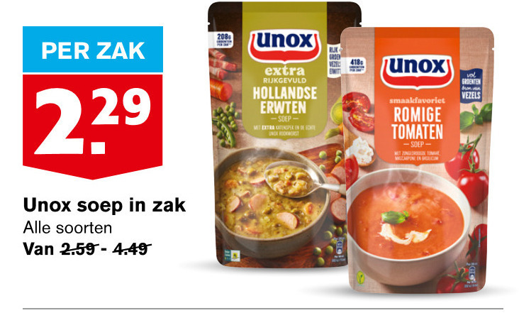 Unox   soep folder aanbieding bij  Hoogvliet - details