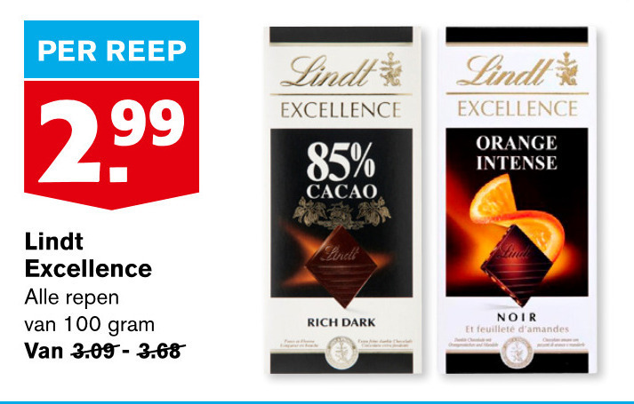 Lindt   chocolade folder aanbieding bij  Hoogvliet - details