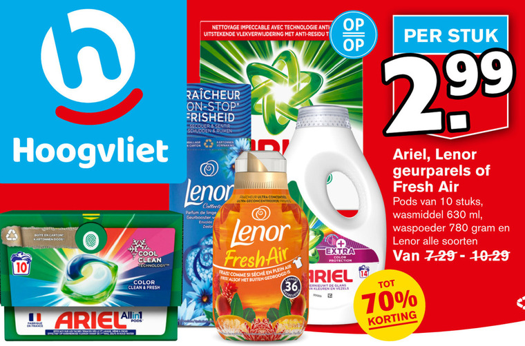 Lenor   wasverzachter, wasmiddel folder aanbieding bij  Hoogvliet - details