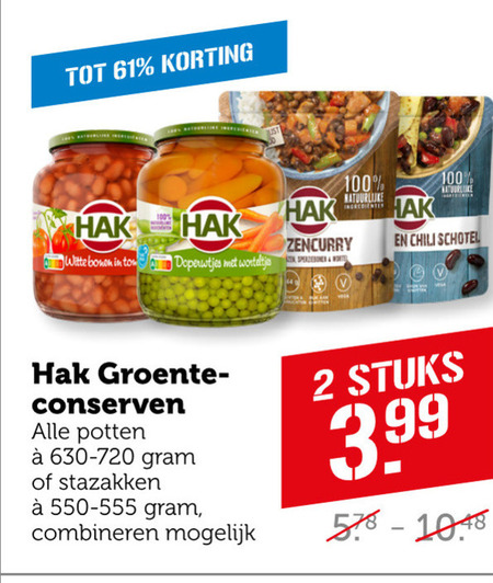 Hak   groenteconserven folder aanbieding bij  Coop - details