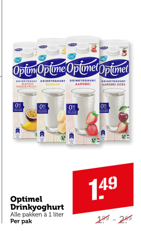 Optimel   drinkyoghurt folder aanbieding bij  Coop - details