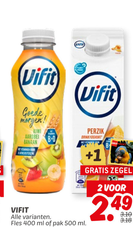 Vifit   drinkyoghurt folder aanbieding bij  Dekamarkt - details