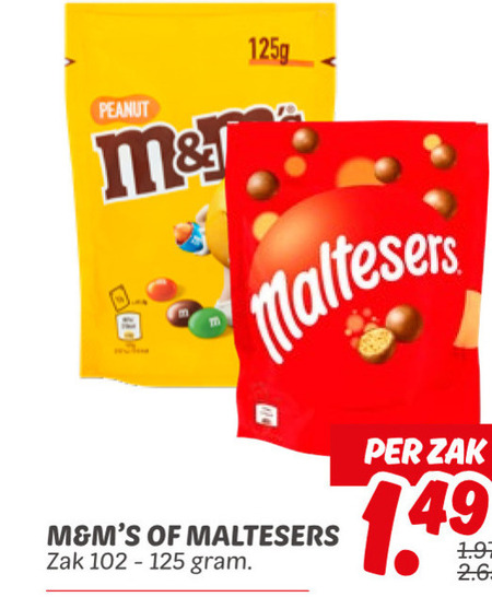 M en Ms   chocoladepindas, chocolade folder aanbieding bij  Dekamarkt - details