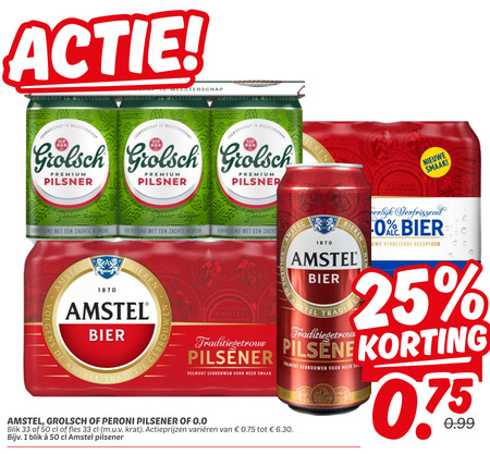 Amstel   blikje bier folder aanbieding bij  Dekamarkt - details