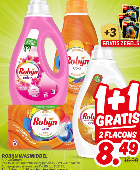 Robijn   wasmiddel folder aanbieding bij  Dekamarkt - details