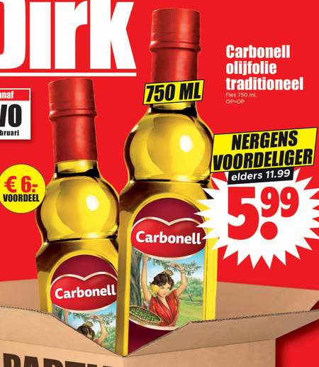 Carbonell   olijfolie folder aanbieding bij  Dirk - details