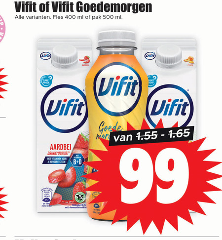 Vifit   drinkyoghurt folder aanbieding bij  Dirk - details