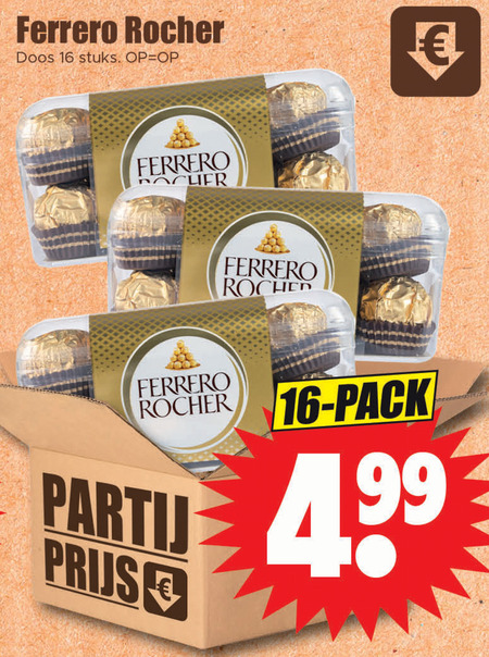 Ferrero Rocher   chocolade folder aanbieding bij  Dirk - details