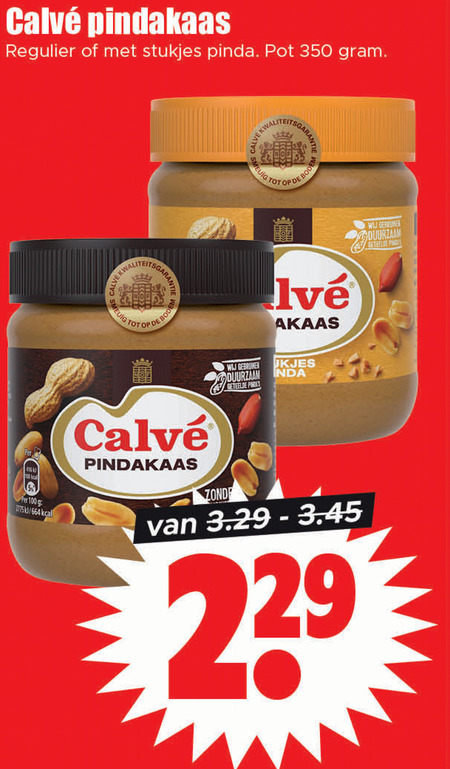 Calve   pindakaas folder aanbieding bij  Dirk - details