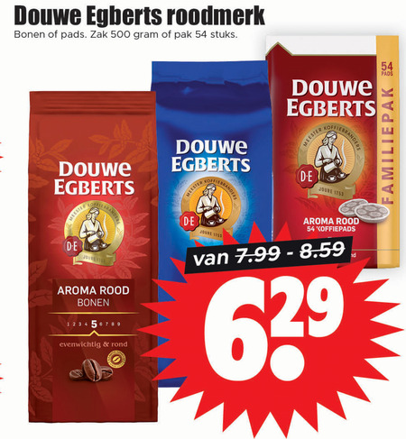 Douwe Egberts   koffiebonen, koffiepad folder aanbieding bij  Dirk - details