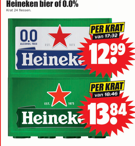 Heineken   krat bier folder aanbieding bij  Dirk - details