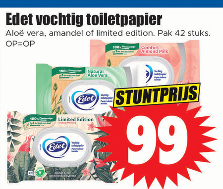 Edet   vochtig toiletpapier folder aanbieding bij  Dirk - details