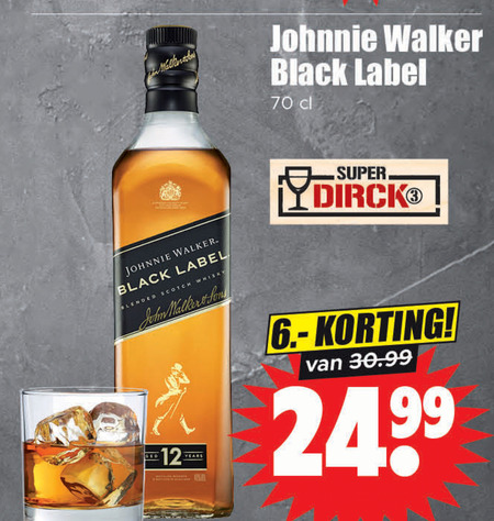 Johnnie Walker   whisky folder aanbieding bij  Dirk - details