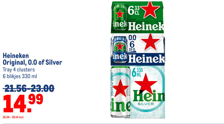 Heineken Silver   blikje bier folder aanbieding bij  Makro - details