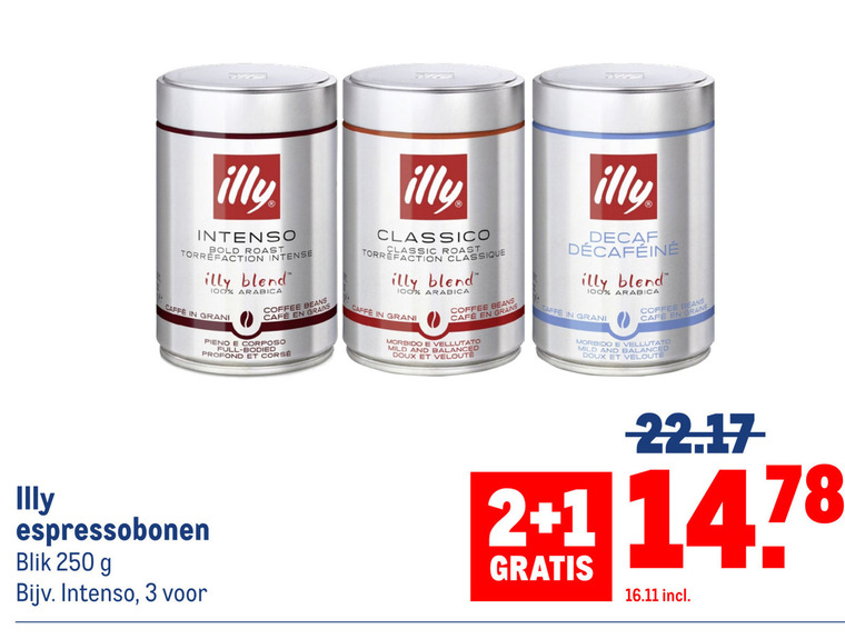 Illy   koffiebonen folder aanbieding bij  Makro - details