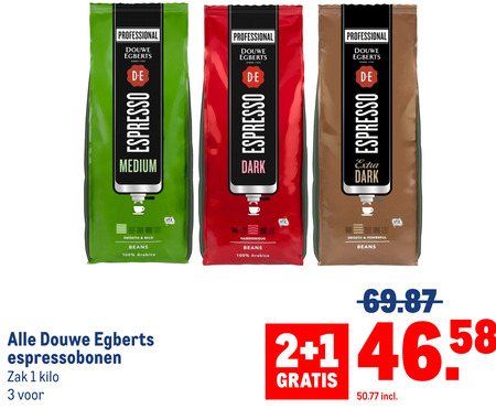 Douwe Egberts   koffiebonen folder aanbieding bij  Makro - details