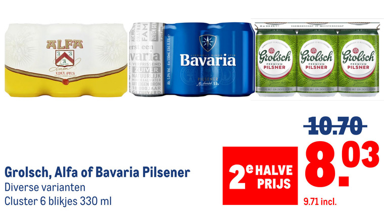 Alfa   blikje bier folder aanbieding bij  Makro - details