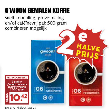 Gwoon   koffie folder aanbieding bij  MCD Supermarkt Basis - details