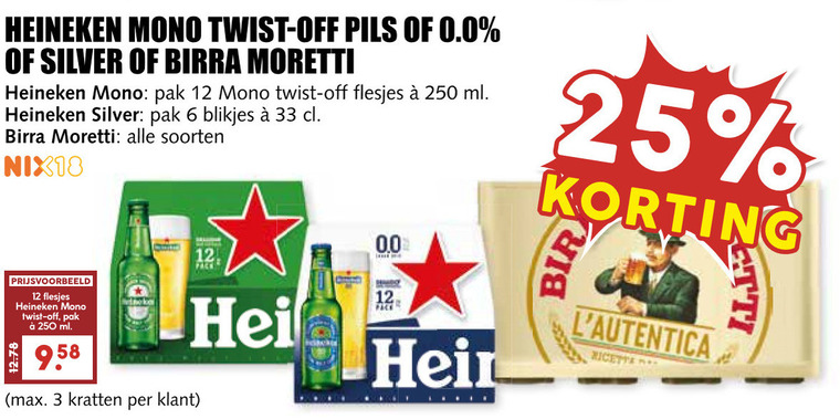 Heineken Silver   blikje bier, flesje bier folder aanbieding bij  MCD Supermarkt Basis - details