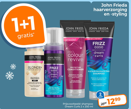 John Frieda   hairspray, conditioner folder aanbieding bij  Trekpleister - details