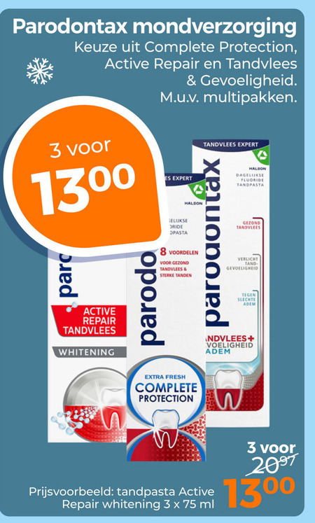 Paradontax   tandpasta folder aanbieding bij  Trekpleister - details