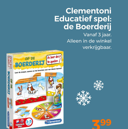 Clementoni   leerspelletje folder aanbieding bij  Trekpleister - details