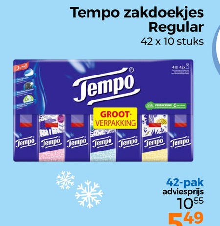 Tempo   zakdoek folder aanbieding bij  Trekpleister - details