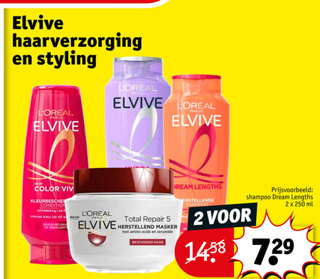 Elvive   haarverzorging, shampoo folder aanbieding bij  Kruidvat - details