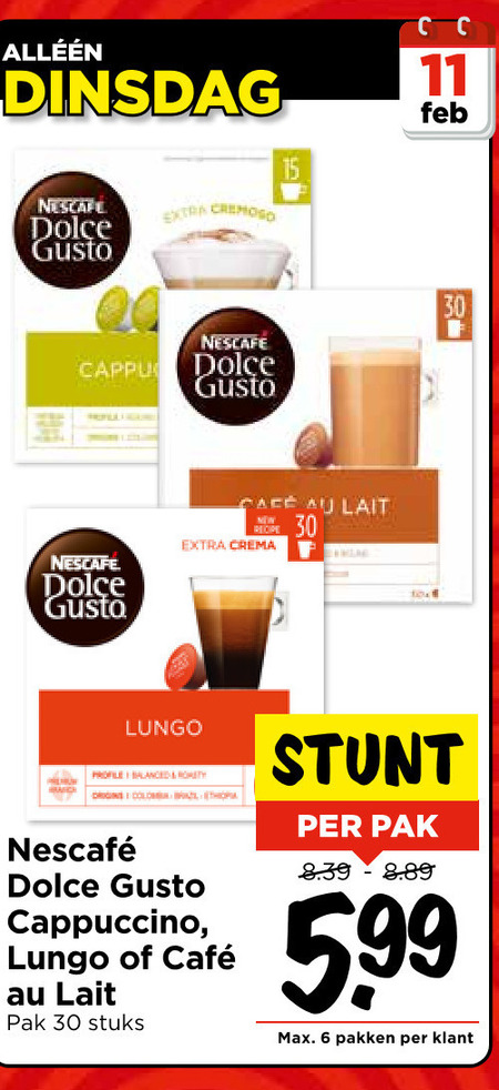 Nescafe   dolce gusto capsules folder aanbieding bij  Vomar - details