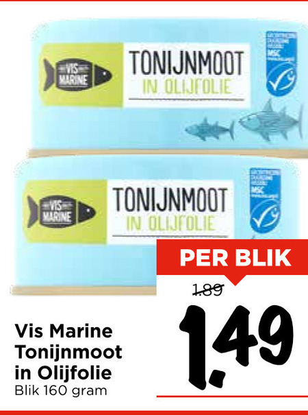 Vis Marine   tonijn in blik folder aanbieding bij  Vomar - details