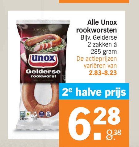 Unox   rookworst folder aanbieding bij  Albert Heijn - details