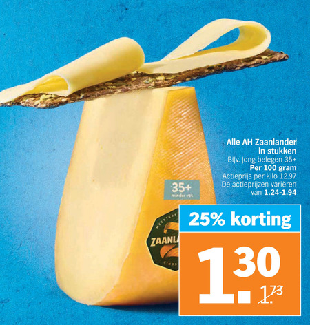 Zaanlander   kaas folder aanbieding bij  Albert Heijn - details