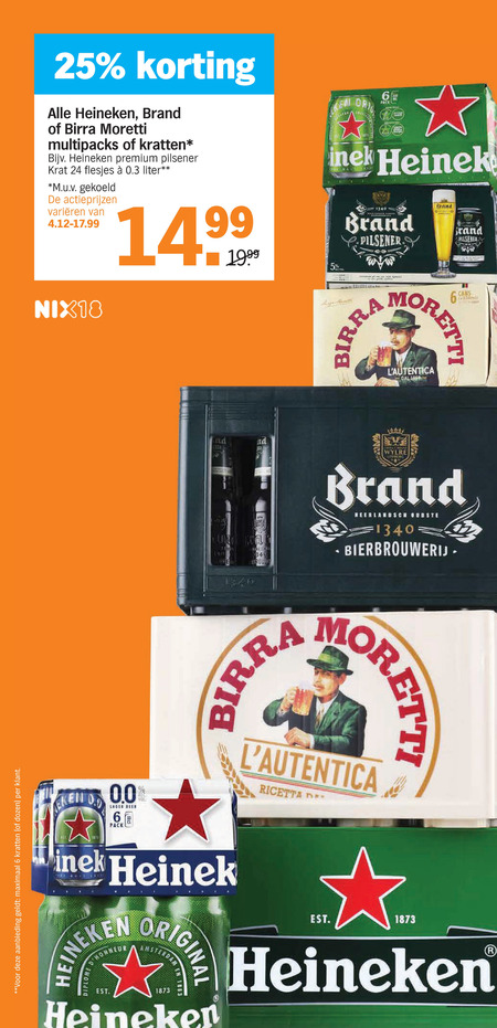 Heineken Silver   krat bier, blikje bier folder aanbieding bij  Albert Heijn - details