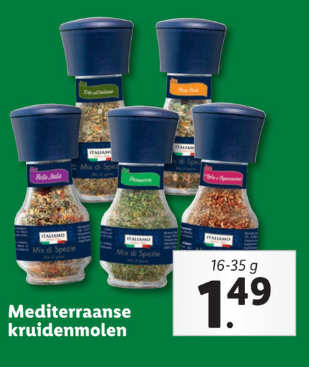 Italiamo   kruidenmolen folder aanbieding bij  Lidl - details