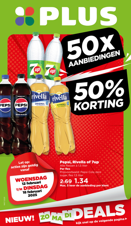 Pepsi   frisdrank, cola folder aanbieding bij  Plus - details