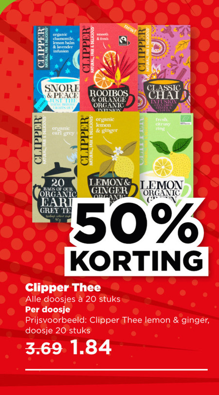 Clipper   thee folder aanbieding bij  Plus - details