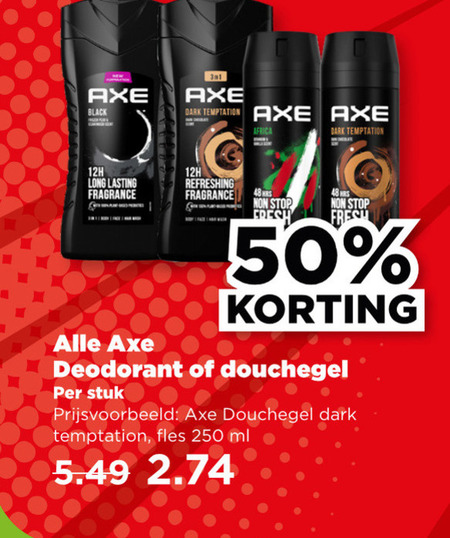 Axe   deodorant, douchegel folder aanbieding bij  Plus - details