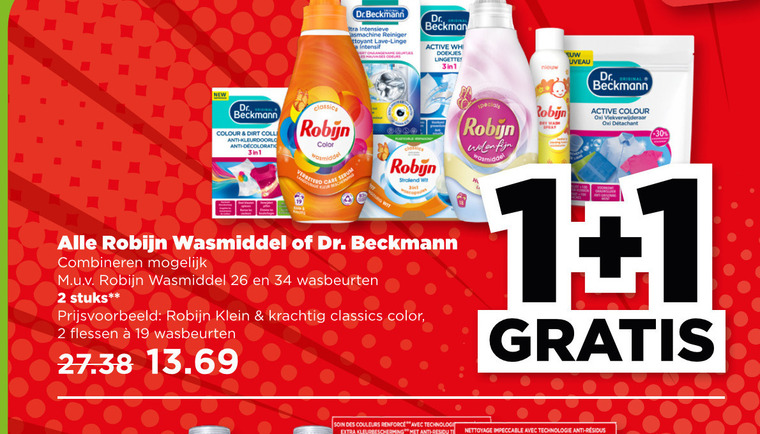 Robijn   wasmiddel, vlekkenverwijderaar folder aanbieding bij  Plus - details