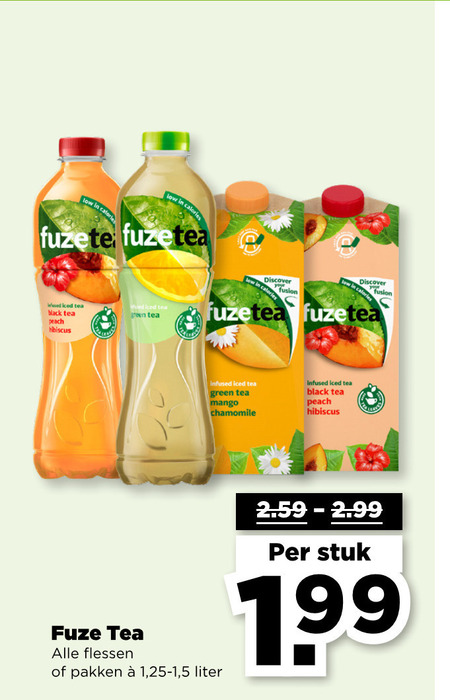 Fuze Tea   ice tea folder aanbieding bij  Plus - details