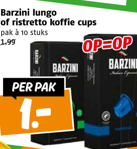 Barzini   koffiecups folder aanbieding bij  Poiesz - details