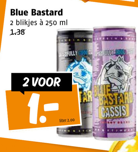 Blue Bastard   energiedrank folder aanbieding bij  Poiesz - details